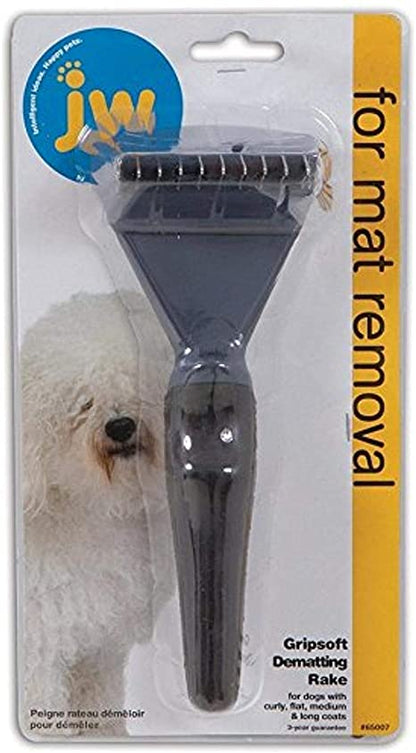 JW Gripsoft De-matting Rake for Dogs